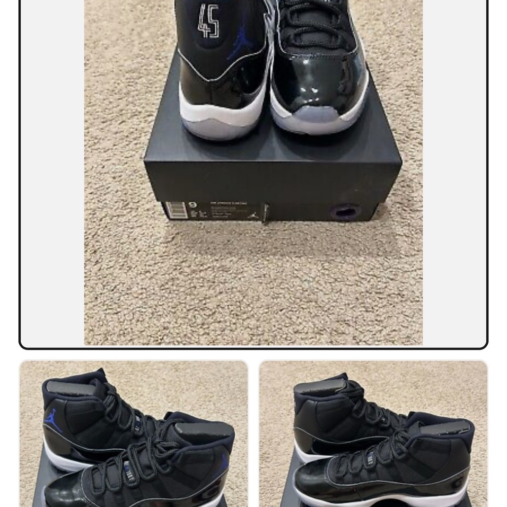 Size 12.5 C Jordan 11 Retro Space Jam 2016 Kids Black and White Sneakers